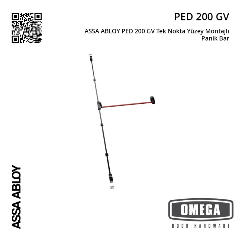 ASSA ABLOY PED 200 GV Tek Nokta Yüzey Montajlı Panik Bar