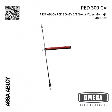 ASSA ABLOY PED 300 GV 2/3 Nokta Yüzey Montajlı Panik Bar
